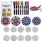 Stained Glass Mandala Art Kit - DIY Window Clings with Markers, 10 Suncatchers - Perfect Hobby for Adults, Kids, Teens & Seniors - Ideal Gift for Beginners, Women & Elderly